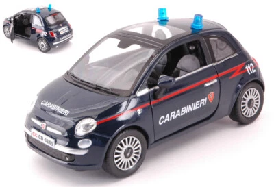 MODELLINO AUTO STATICO NEW RAY FIAT NUOVA 500 CARABINIERI MODELLISMO SCALA 1/24 - Immagine 1 di 4