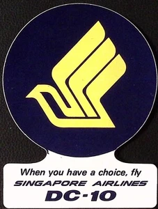Vintage Singapore Airlines DC-10 Aufkleber Gepäck Etikett 4"H - Bild 1 von 2