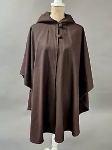 Vintage Texas Body Hangings Small /Medium Brown Long Cloak Cape Wool - Picture 1 of 8