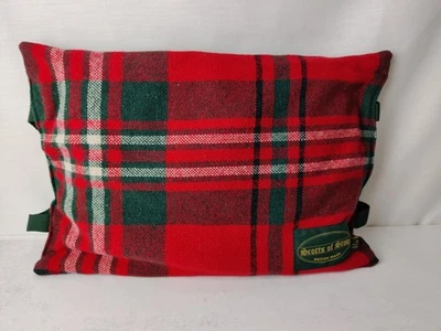 Scotts Of Stow Kneeling Pad Cushion British Made 100% Wool Red Green Tartan - Image 1 of 4
