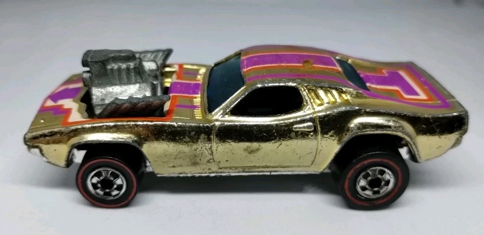 De colección 1970 Hot Wheels Rodger Dodger Dorado Cromo Blackwall Hong Kong Foto 1 de 4