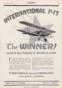 1927 International F-17 Aircraft Ad 9/19/2025e - Foto 1 di 1