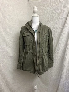 INC Utility Jacket Green Army Style Women’s Medium Zip Front Casual Coat - Picture 1 of 14