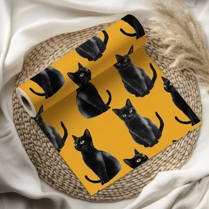 Halloween Black Cat Wrapping Paper Sheet Spooky Present Gift Wrap W102 - Picture 1 of 16