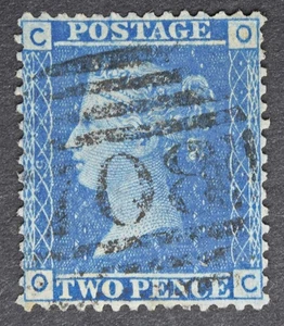 GB SG45 QV 1858 2d Blue, Plate 9, OC, Fine Used - Picture 1 of 2