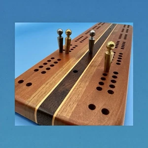 CRIBBAGE Deluxe GAME w/ Pegs Hardwood Creations Vintage Select 13" Hardwoods USA - Picture 1 of 24