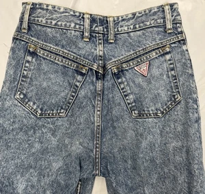 VINTAGE Guess Jeans 31 Acid Wash Denim Georges Marciano Ankle Zip USA 80s 90s - Picture 1 of 9