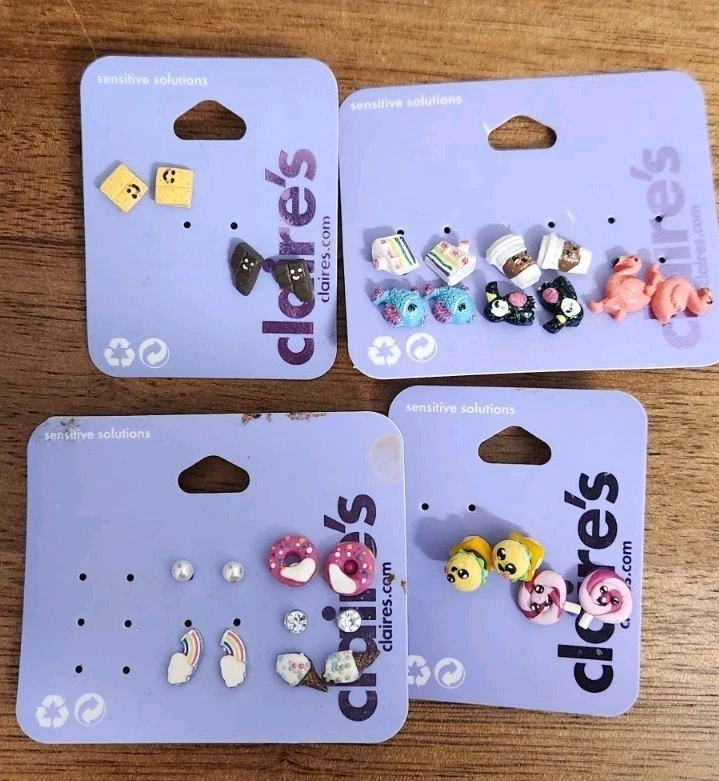 Claire's Sensitive Solutions Rainbows Candy Pearls Rhinestone Stud Earrings