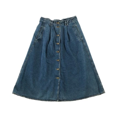 Alfred Dunner Denim Skirt Womens Size 8P Blue Midi Jeans Pleated A-Line - Image 1 of 4