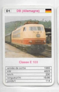 Carte N°D1 - DB Classe E 103 (Allemagne) - Picture 1 of 2