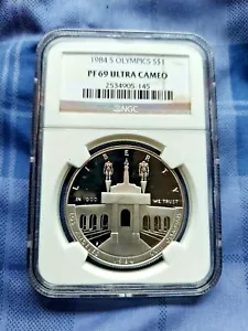 1984 S OLYMPICS S $1 NGC PF 69 ULTRA CAMEO  - Picture 1 of 4