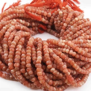 1 Strand Sunstone Faceted Rondelles-Gemstone Beads 4mm-7mm 12.5 Inch - Picture 1 of 3