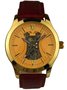 Minoir Watches Model Rethel Gold Partial Skeleton Automatic Watch Men's Watch - Picture 1 of 2