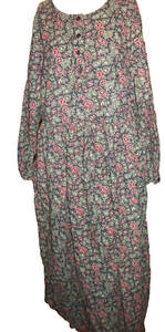VTG Eddie Bauer Dress GRANNY LG Modest Dress Cottagecore Prairie FLORAL MAXI - Picture 1 of 10
