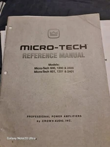 Crown Micro-Tech Reference Manual  - Picture 1 of 11