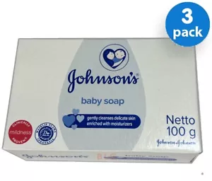 Jabones hidratantes suaves para bebé Johnson's suaves suave para la piel sin tinte 3,5 oz (3 barras) - Imagen 1 de 2