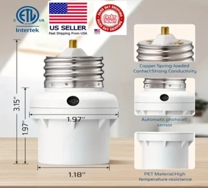 W1 DEWENWILS Dusk to Dawn Auto On/Off Light Socket Adapter 360° Sensor Rotate - Picture 1 of 13