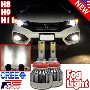 H11 H8 H9 CREE COB 60W 6000 LM 6500K White LED DRL Driving Fog Light Bulbs P4 - Picture 1 of 2