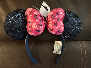 Disney Parks orecchie icona paillettes rosa e navy nuove con etichette - Foto 1 di 3