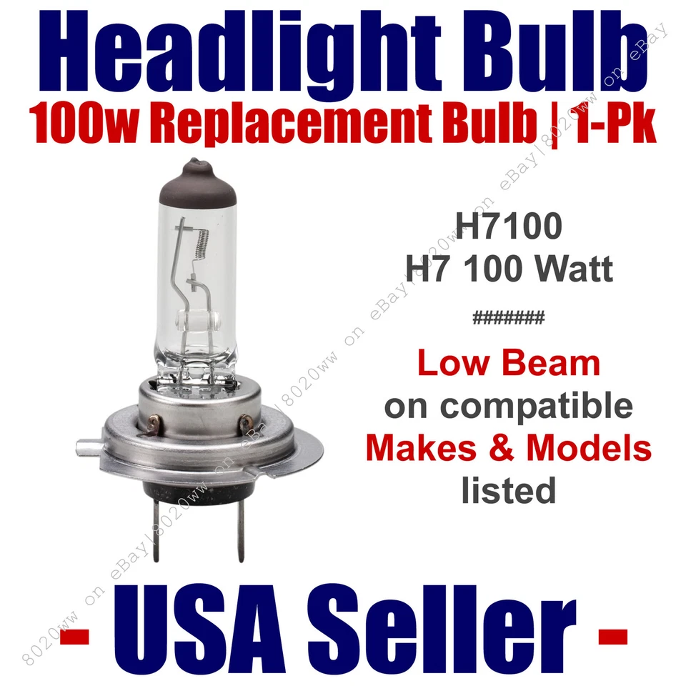 Headlight Bulb Low Beam 100 Watt Upgrade 1pk - Fits Listed Makes & Models H7 100 - Image 1 of 1