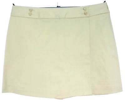 Minifalda corta ANN TAYLOR para mujer 98 % algodón lisa enfermiza amarilla verde 12 Foto 1 de 4