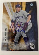 Cal Quantrill Auto Signed Box Topper 2016 Bowman Draft Top Of The Class Gold /50