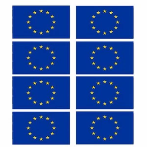 8 x Glossy Vinyl Stickers - Euro European Small Flag Sticker Bike Helmet FLAG02D - Picture 1 of 1