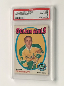 1971 O-PEE-CHEE NHL HOCKEY CARD #179 NORM FERGUSON PSA 8 NM-MT