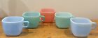 Vintage Glasbake Lipton Square Mugs Set Of 5 Colorful Pastel Stacking Lot Coffee