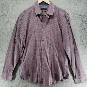 Hugo Boss Slim Fit Oberhemd Herren L Rot Blau Nemos_2 Micro Check 42" - Bild 1 von 22