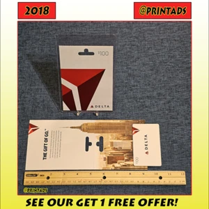 Tarjeta de regalo coleccionable Delta Airlines 2018 valor de $0 sin usar + soporte transparente #1 - Imagen 1 de 6