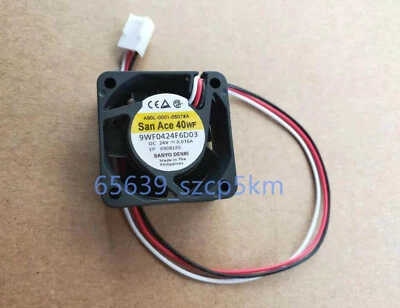 Sanyo 9WF0424F6D03 DC 24V 0.076A 3Pin 40*40*20MM Cooler Fan - Image 1 of 4