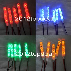 5PCS 3528 SMD Red Green Blue Yellow White 3LED Strip Light IP65 DC 12V Car Lamp - Picture 1 of 7