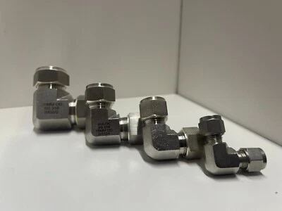 Stainless Metric 316L Union Elbow Compression Fittings - Image 1 of 3