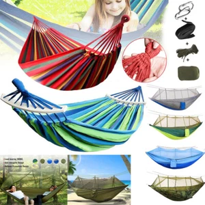 2 Person Double Camping Hammock Chair Bed Outdoor Hanging Swing Sleeping Garden - Picture 1 of 44