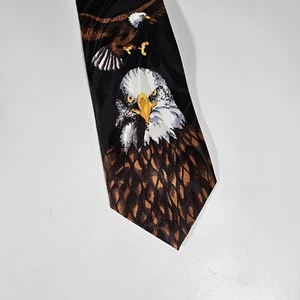Steven Harris Herren Krawatte Weißkopfseeadler auf schwarzem Hintergrund patriotische Natur - Bild 1 von 9