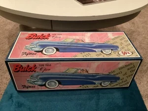 Buick Open Convertible 1950 Fifties Teal Blue Tin Friction Toy Car Leadworks - Picture 1 of 8