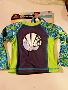 Aqua Leisure Smart Beach Gear Kids Swim Tee Shirt Blue Green Size S18-24 months - Picture 1 of 7