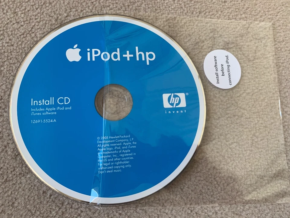 Apple iPod + hp Install CD includes Apple iPod and iTunes software 2005 - Bild 1 von 3