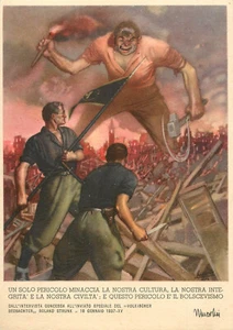 Italienisches Militär WWII Propaganda Gefahr für unsere Kultur ist das bolschewistische Monster - Bild 1 von 2