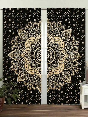 Cortina de parede de algodão pendurada cortina de janela porta valance tapeçaria mandala arte de parede - Imagem 1 de 2