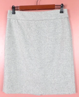 J CREW Womens 70% Wool Viscose Flannel Straight Pencil Skirt Lined Solid Gray 4 - Image 1 of 4