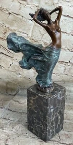 Estatua escultura niña desnuda de bronce firmada MILO Hotcast detallada estatuilla obra de arte - Imagen 1 de 9