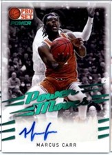 2021-22 Pro Set Power Power Moves Spectrum Green #PM-MC1 Marcus Carr AUTO 6/50