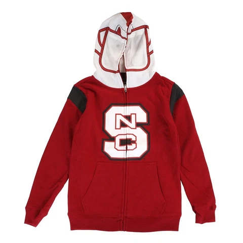 NC State Wolfpack NCAA Red "Helmet" Full Zip Hoodie Jacket Youth Cover