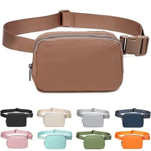 Fanny Pack Waist Bag Crossbody for Travel Workout Brown Adjustable Strap - Picture 1 of 7