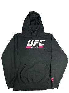 UFC Gym Sweatshirt Black Pullover Womens Sz Large Front Pocket Hoodie Top - Picture 1 of 4