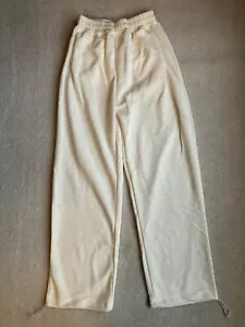 NEW Cream Girls High-Waisted Baggy Sweatpants Pull-On Joggers, Size 10-12 - Picture 1 of 5