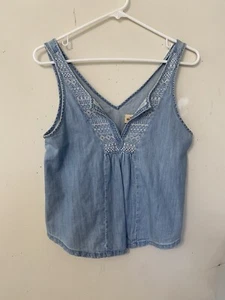 HOLLISTER CALIFORNIA Soft Chambray Sleeveless Beach Sexy Summer Fun Tank Top XS - Picture 1 of 12