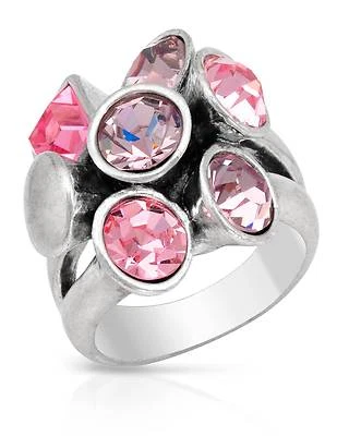 Anillo PILGRIM SKANDERBORG, DINAMARCA con Cristal Genuino en Metal Base Metálico 6.5 Foto 1 de 2